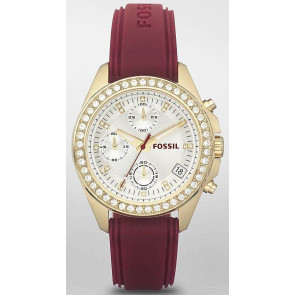 Watch strap Fossil ES2964 Silicone Red 18mm